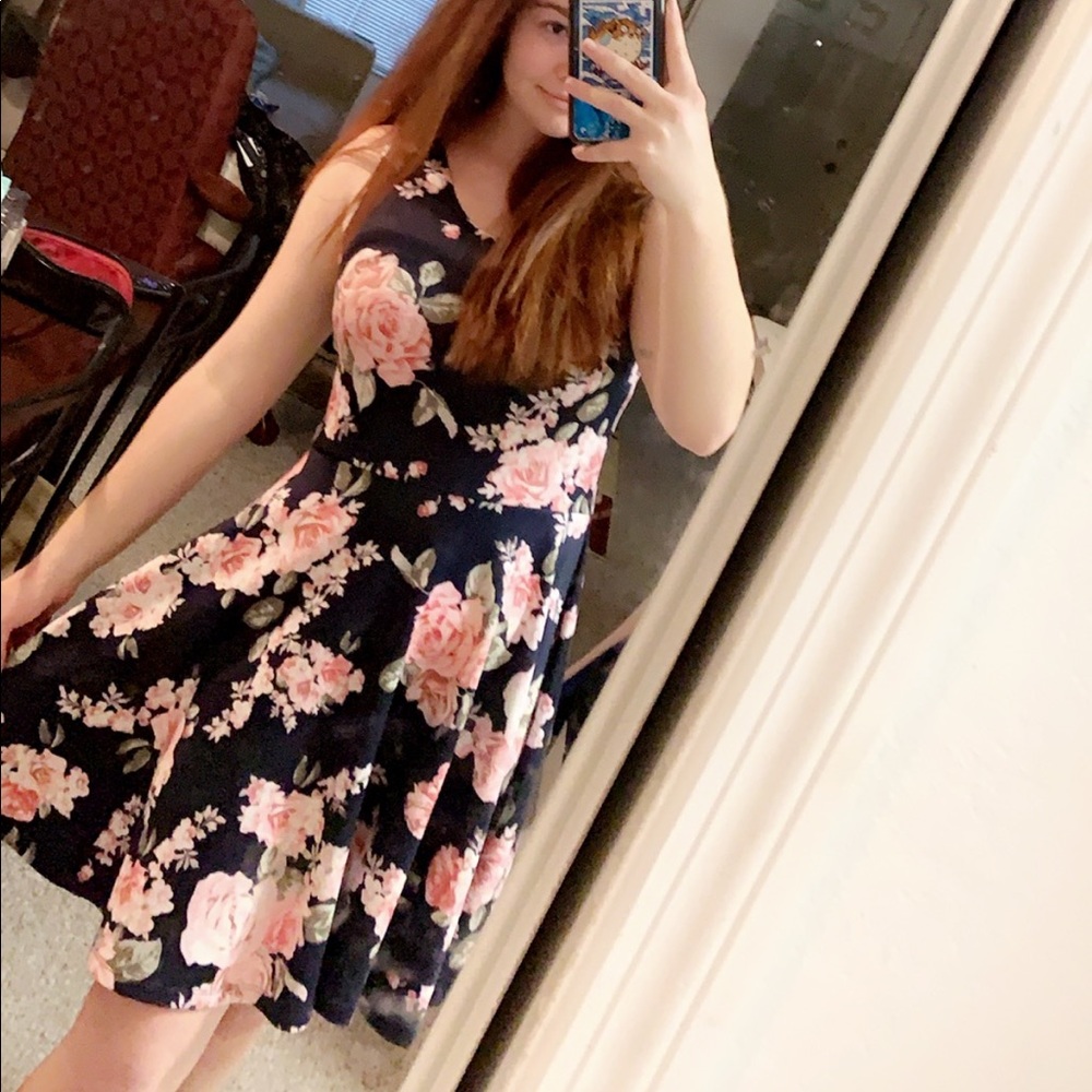 mid-length, very stretchy dress